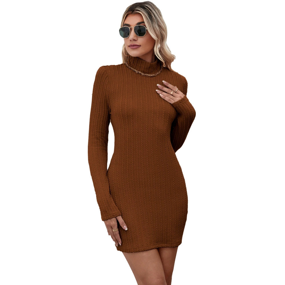 ZARA Elegant Sexy Knit Mock Neck Backless Pullover Work Dress - Picture 7 of 7